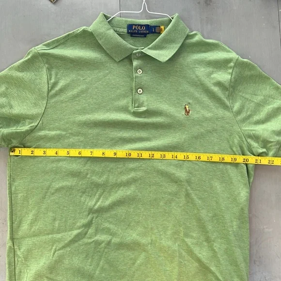 EUC men’s L green custom slim fit polo shirt—super soft - Picture 4 of 6